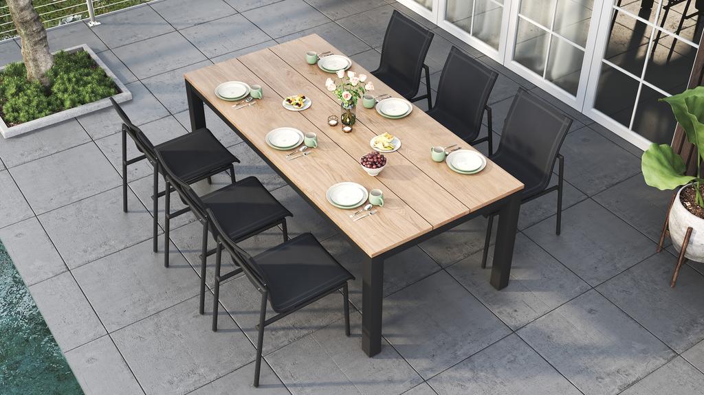 Planka Aluminium Dining Table 210 - Ambiance Image~~