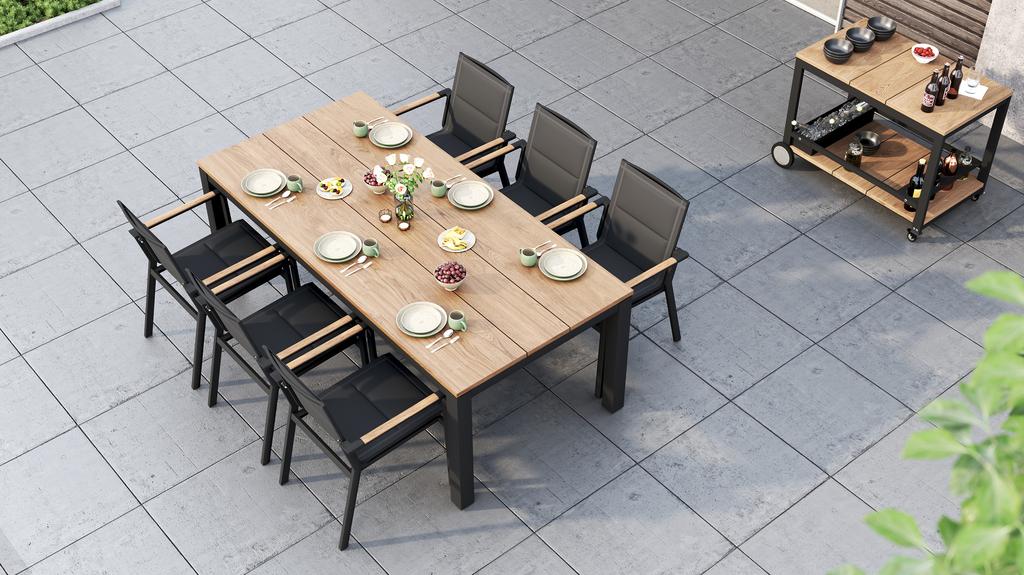 Planka Aluminium Dining Table 210 - Ambiance Image~~