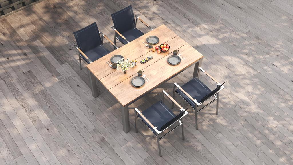 Planka Stainless Steel Dining Table 160 - Ambiance Image~~