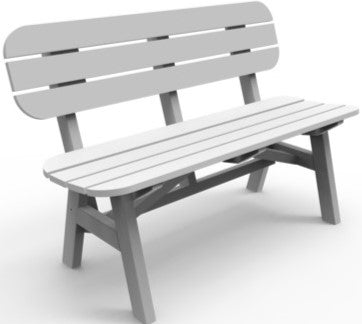 Seaside Portsmouth 48″ Rectangular EnviroWood Outdoor Dining Bench