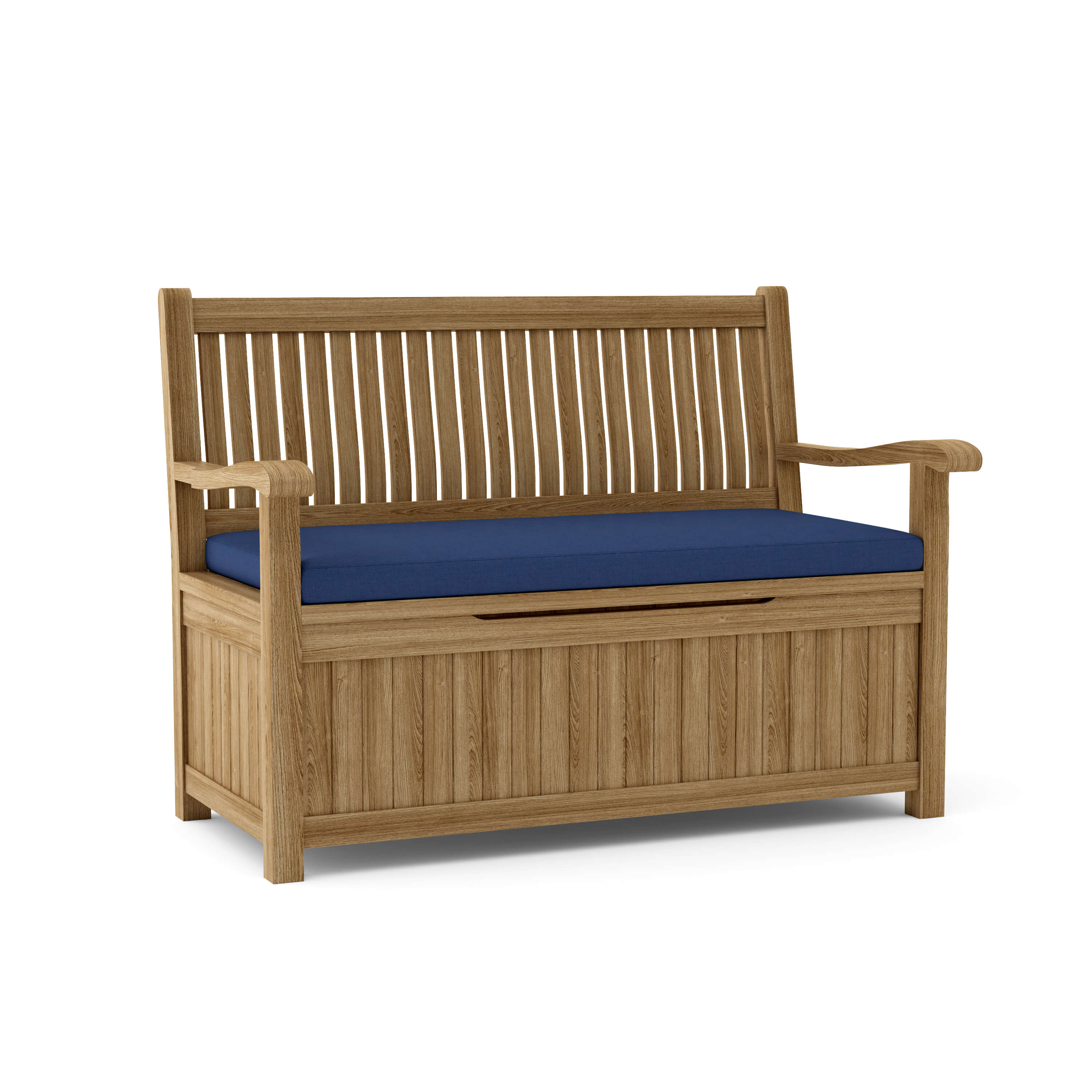 Anderson Teak Del-Amo Storage Bench – Solid Teak Outdoor Bench with Hidden Storage