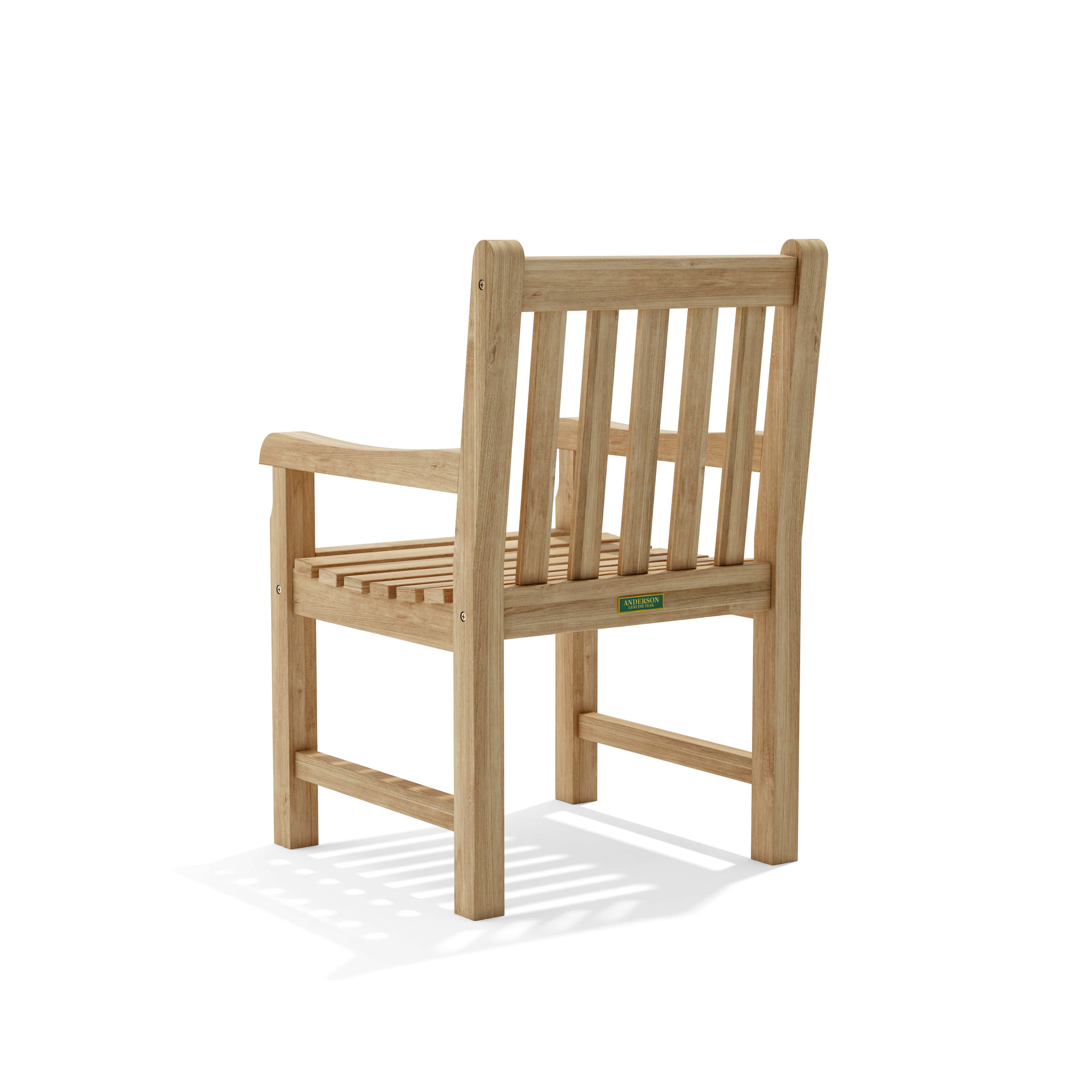 Anderson Teak Classic Armchair Premium Solid Teak Outdoor Dining Chair