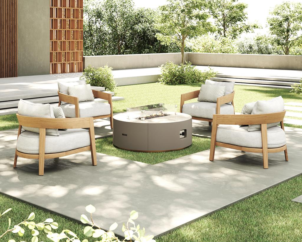 Sahara Flame Round Fire Table - Ambiance Image~~