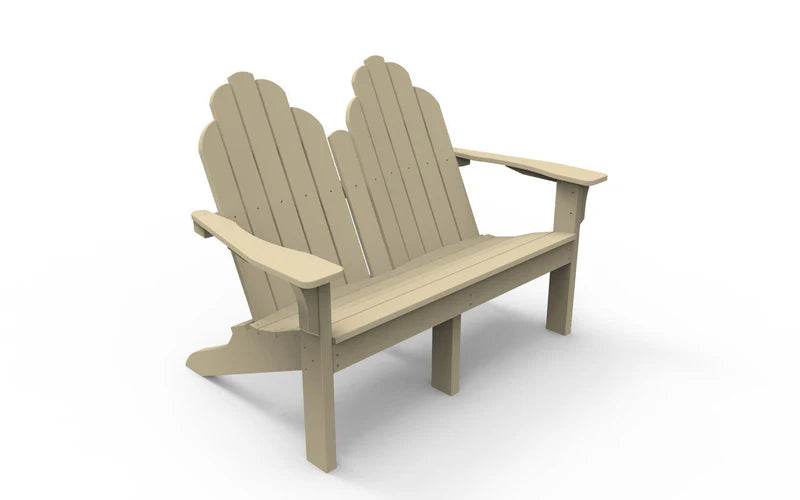 Seaside Adirondack Classic Loveseat – Outdoor Patio 2-Seat Adirondack Chair