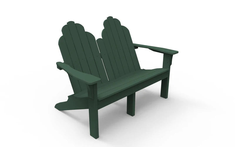 Seaside Adirondack Classic Loveseat – Outdoor Patio 2-Seat Adirondack Chair