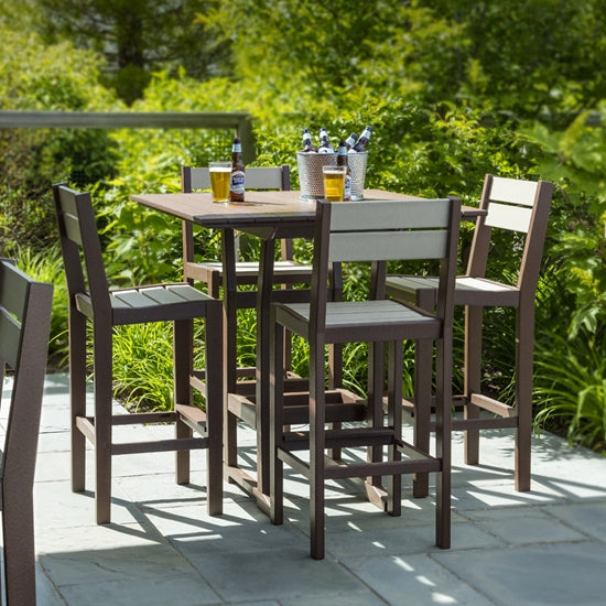 Seaside Coastline Cafe Square Bar Table – Outdoor Bar Height Patio Table