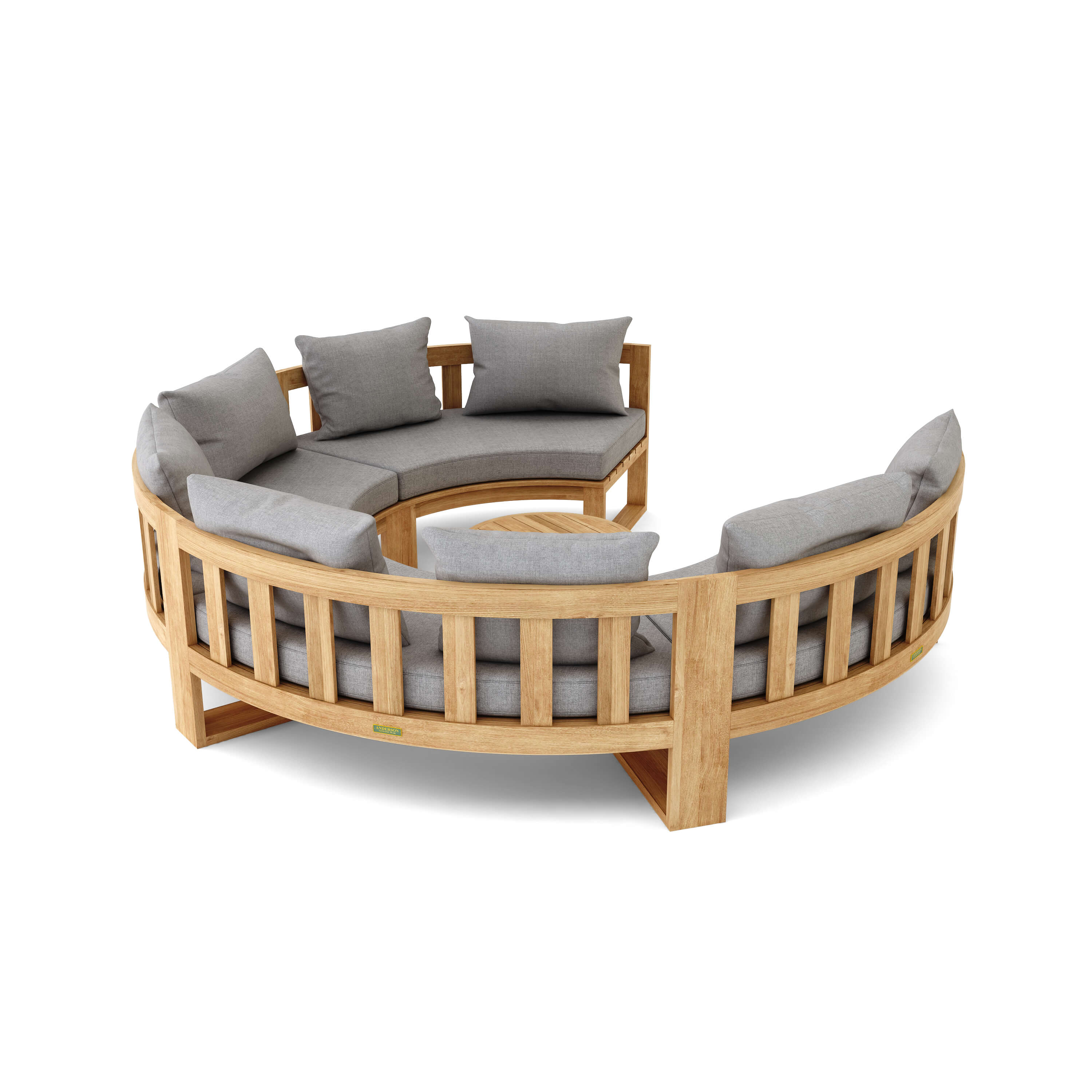 Anderson Teak – Circular Modular Deep Seating Set 810 – 8-Person Teak Sofa Set