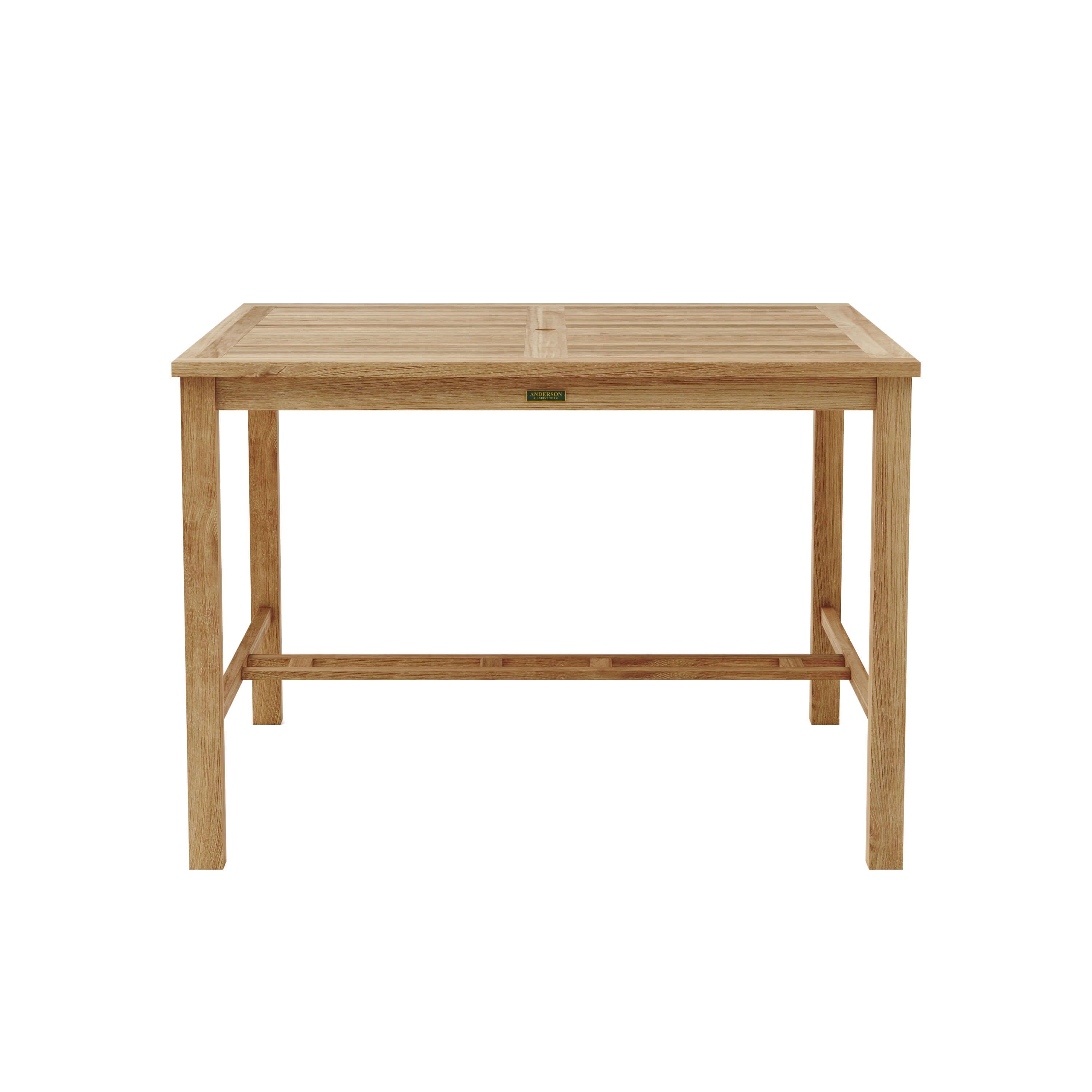 Anderson Teak Windsor 59″ Square Bar Table – Large Teak Outdoor Bar Table