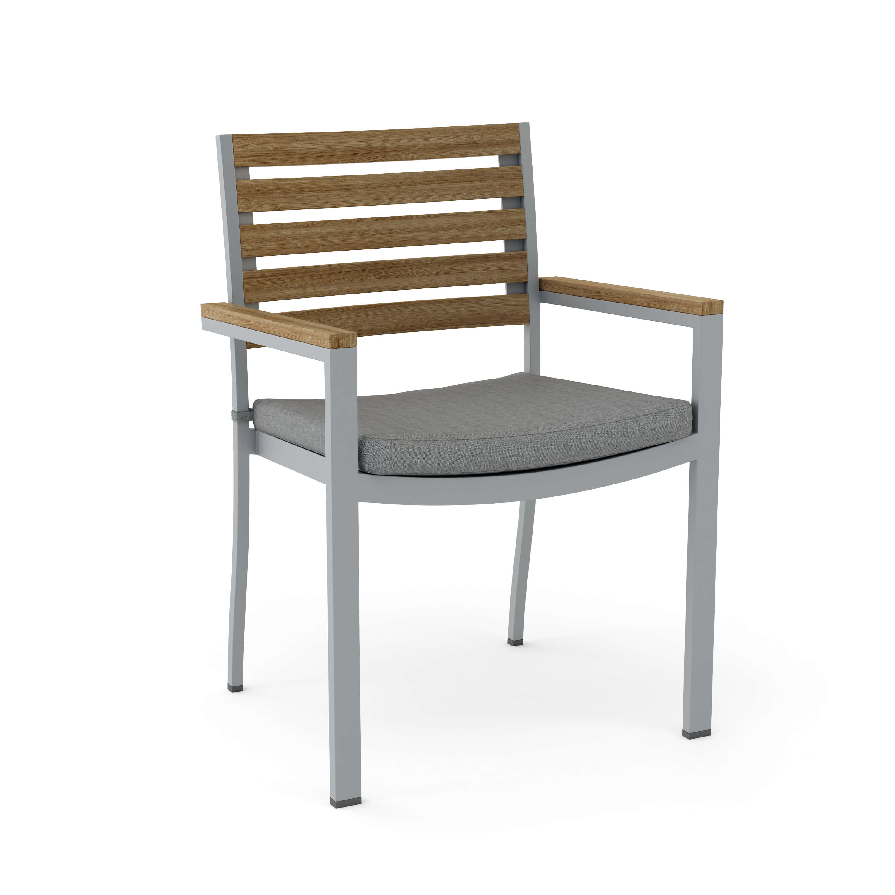 Anderson Teak Seville Stacking Armchair (4-PCS) – Aluminum & Teak Outdoor Seating