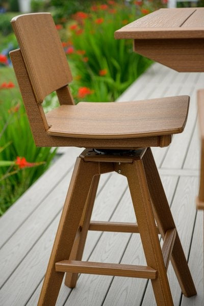 Seaside SYM 20″ Square - Outdoor Swivel Bar Chair