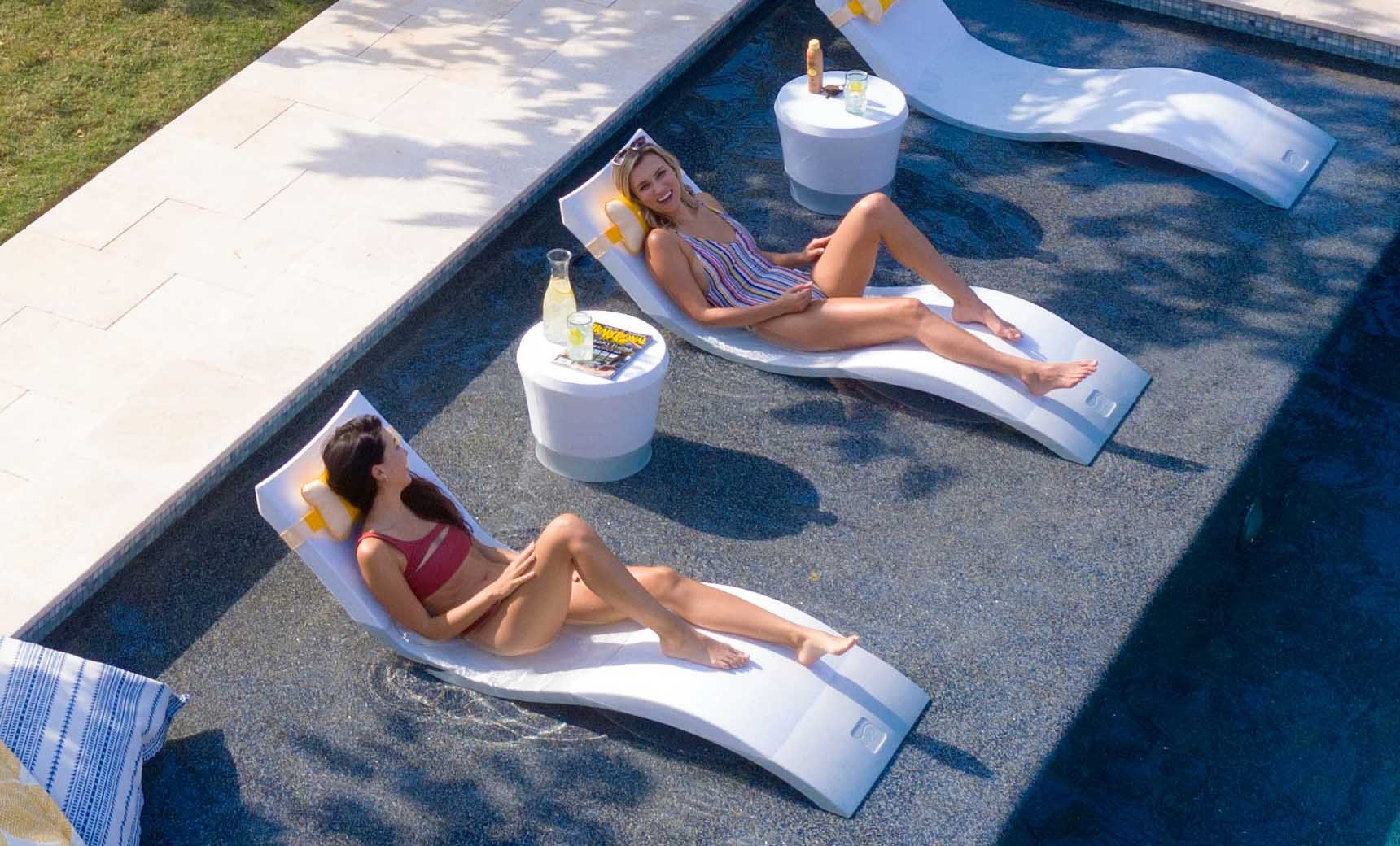 Ledge Signature 70″ Rectangular Resin In-Pool Chaise Lounger