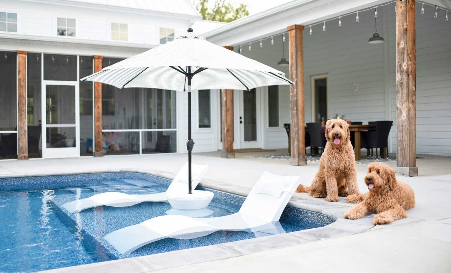 Ledge Signature 70″ Rectangular Resin In-Pool Chaise Lounger