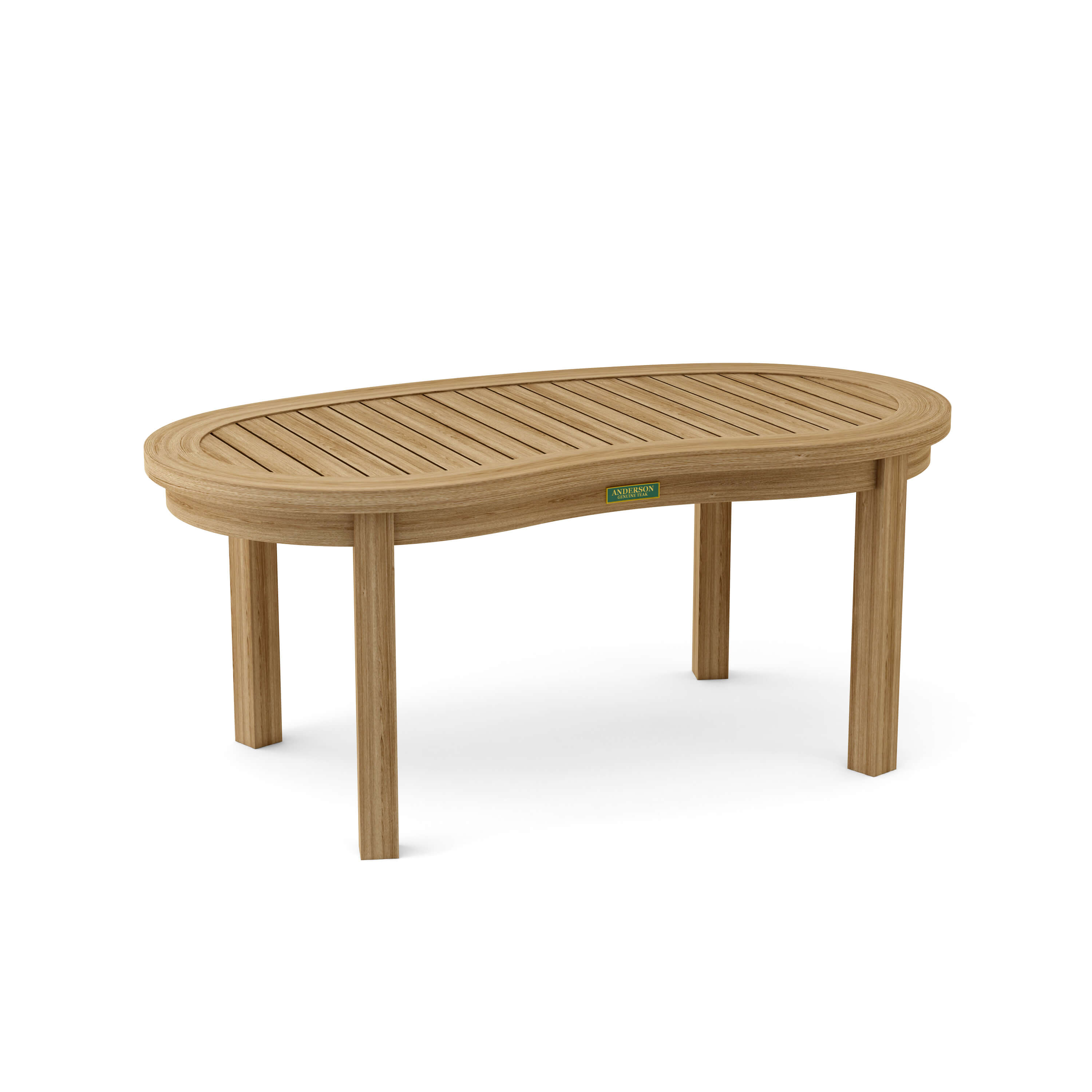 Anderson Teak Curve Coffee Table – Solid Teak Outdoor Patio Table