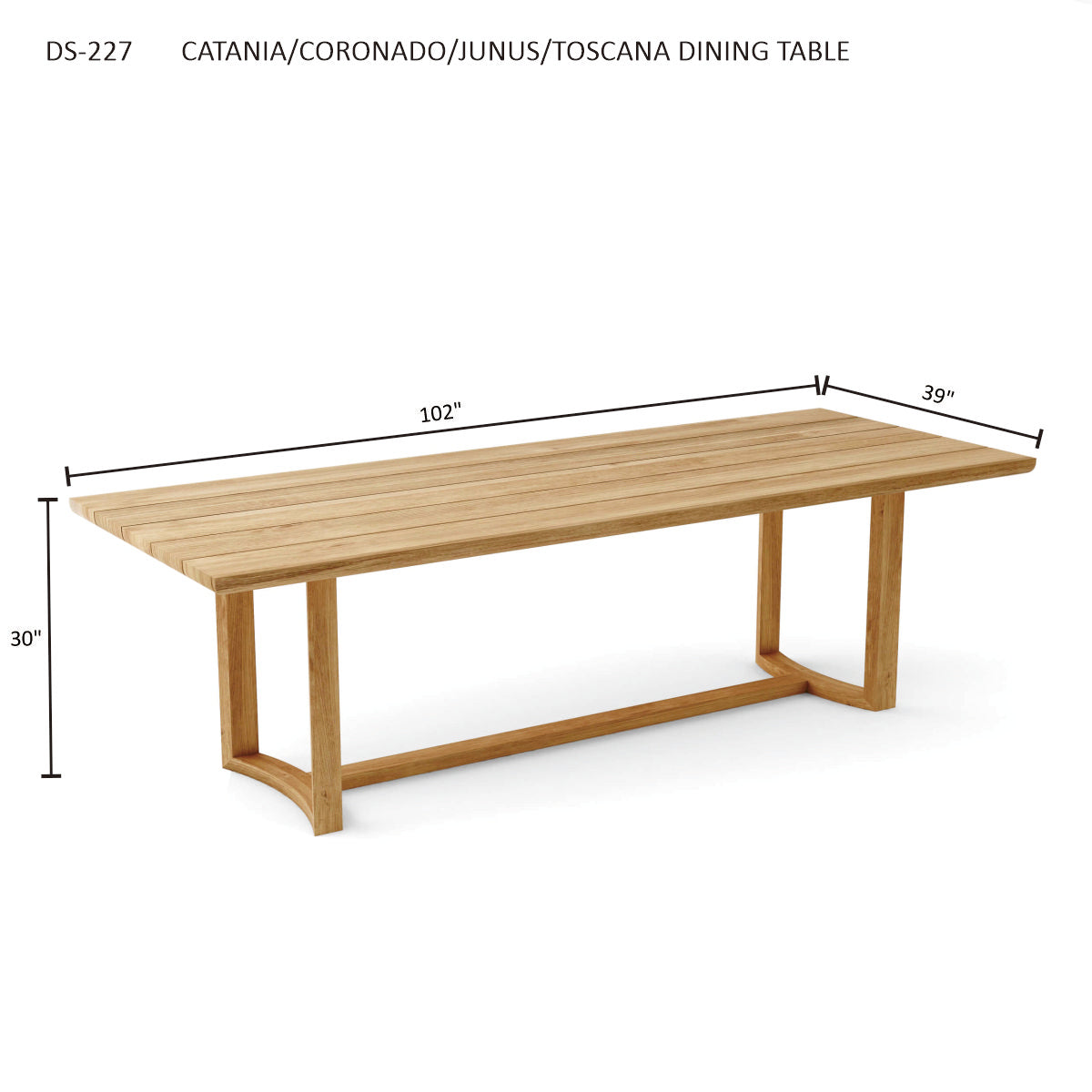 Anderson Teak Junus/Catania/Coronado/Toscana Dining Table – Solid Teak Outdoor Patio Table