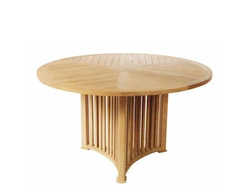 Anderson Teak Mission 51″ Round Dining Table – Solid Teak Outdoor Patio Table