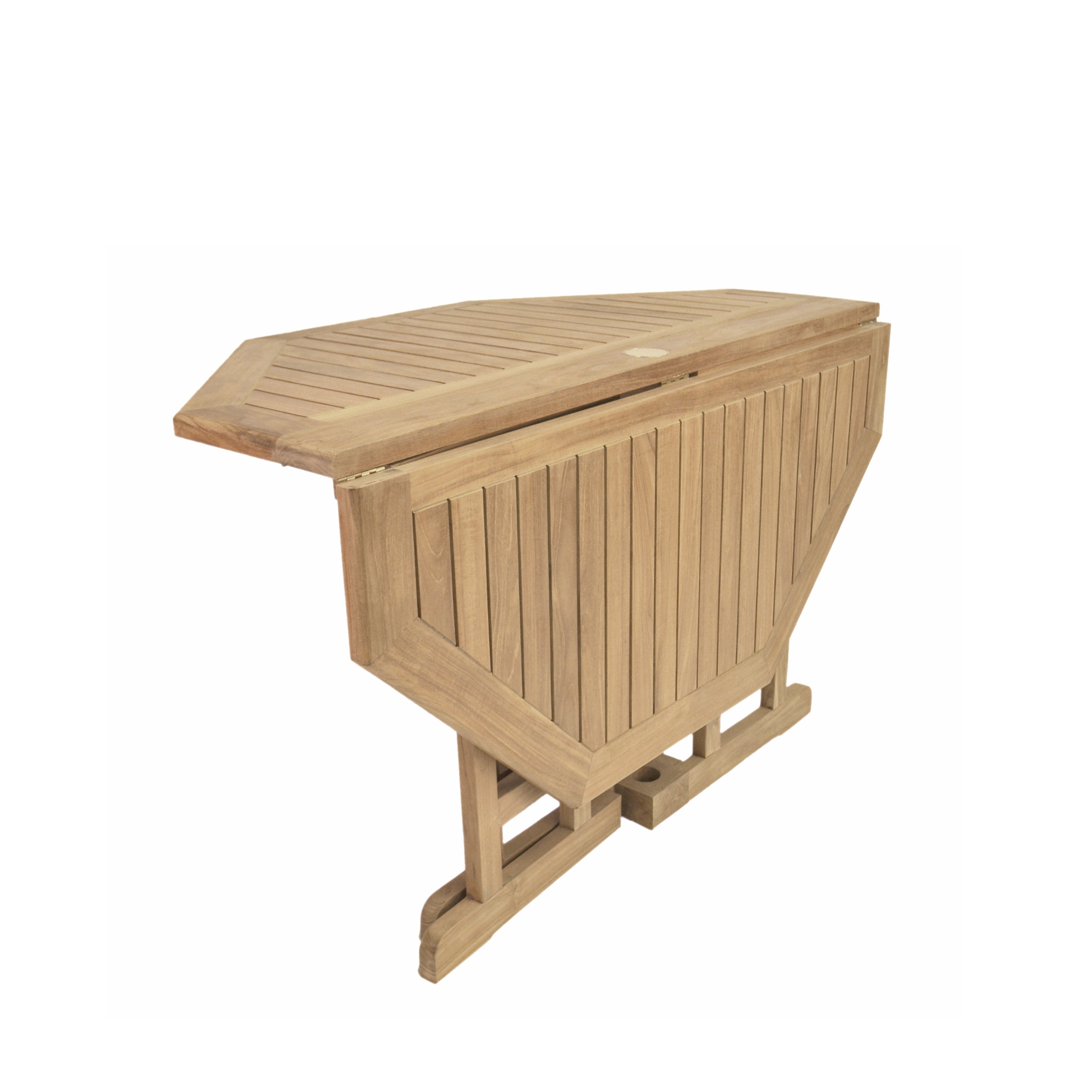 Anderson Teak Butterfly 47″ Octagonal Folding Table – Solid Teak Outdoor Patio Table