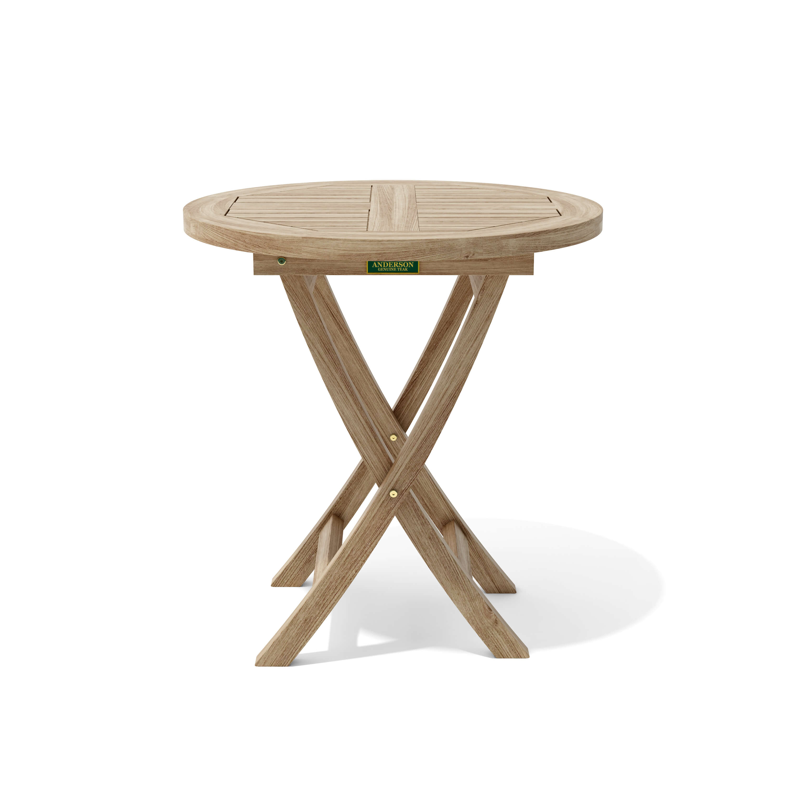 Anderson Teak Bahama 27″ Round Bistro Folding Table – Solid Teak Outdoor Patio Table