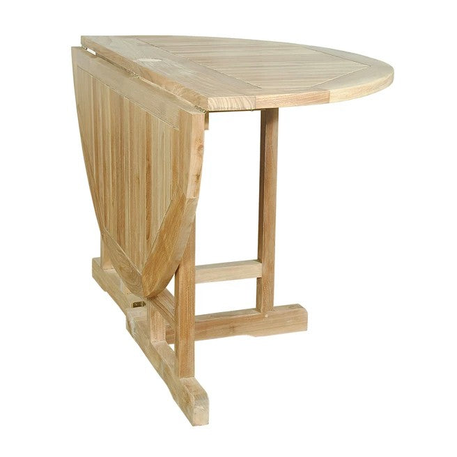 Anderson Teak Butterfly 47″ Round Folding Table – Solid Teak Outdoor Patio Table