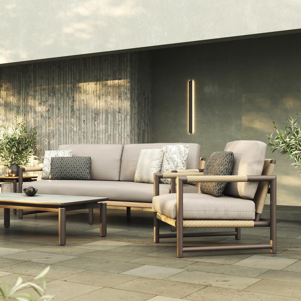 Ara Alu Recta Coffee Table -Sintered Stone Top - Ambiance Image~~