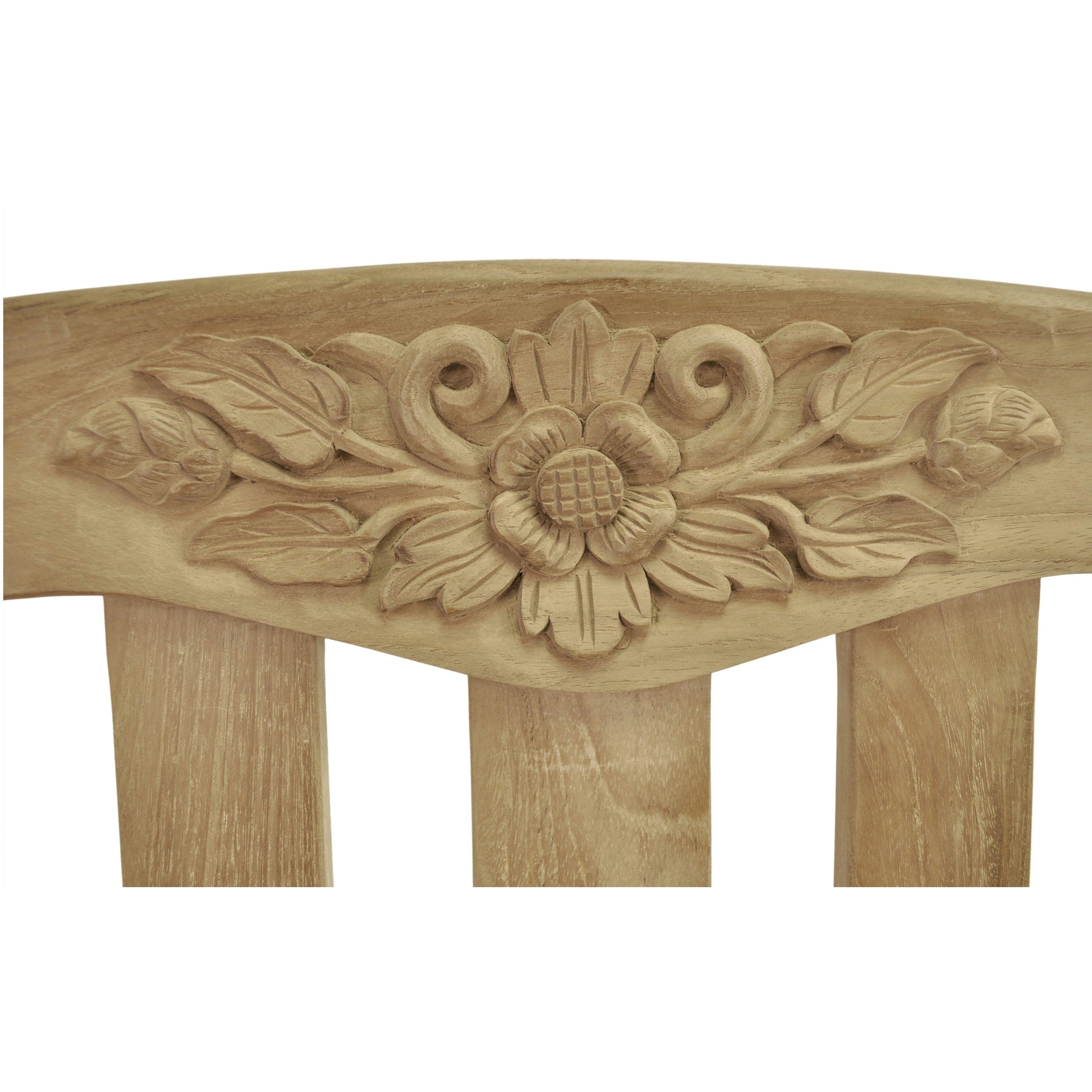 Anderson Teak Rose 50″ Round Bench – Hand-Carved Solid Teak Outdoor Garden Bench