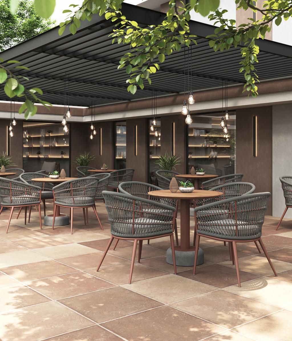 Tessin GFRC Bistro Table - Ambiance Image~~