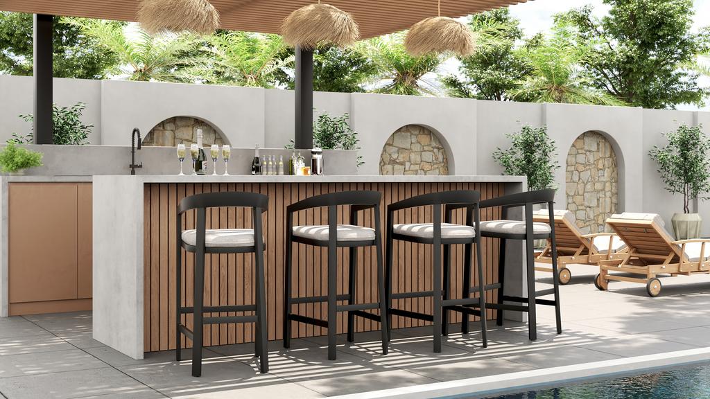 Vento Aluminium Bar Chair - Ambiance Image~~