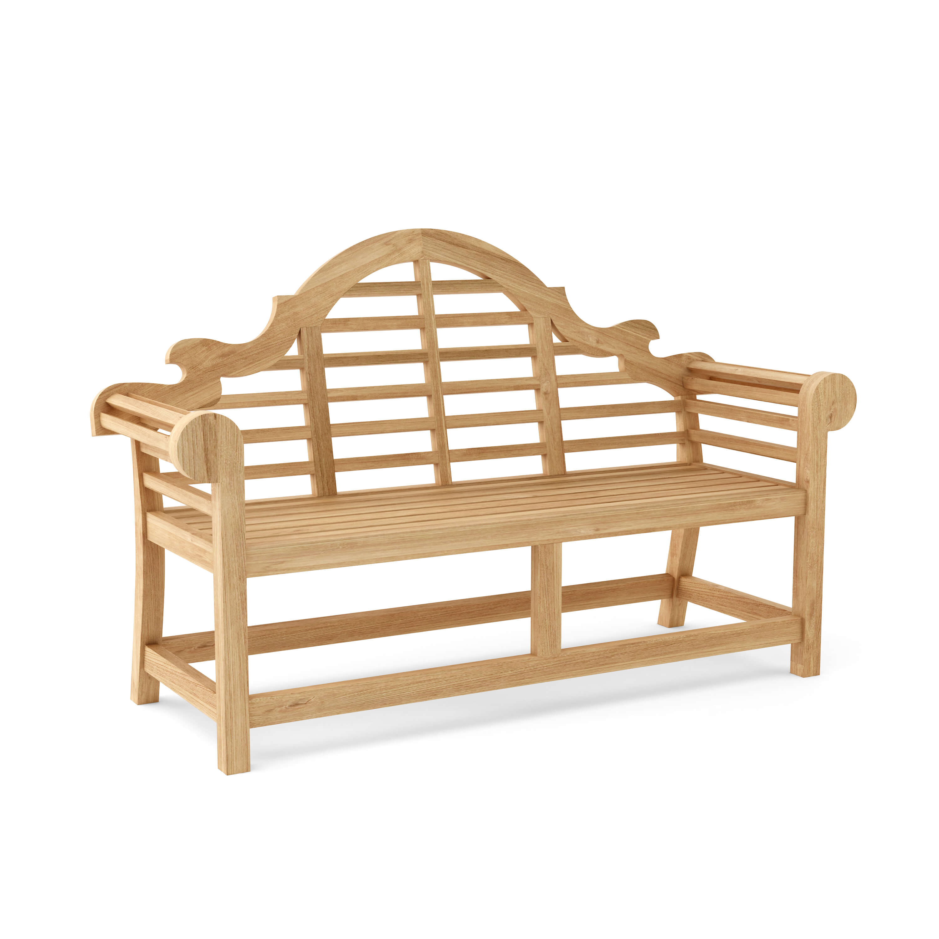 Anderson Teak Marlborough 2-Seater Bench – Lutyens Style Solid Teak Outdoor Garden Bench