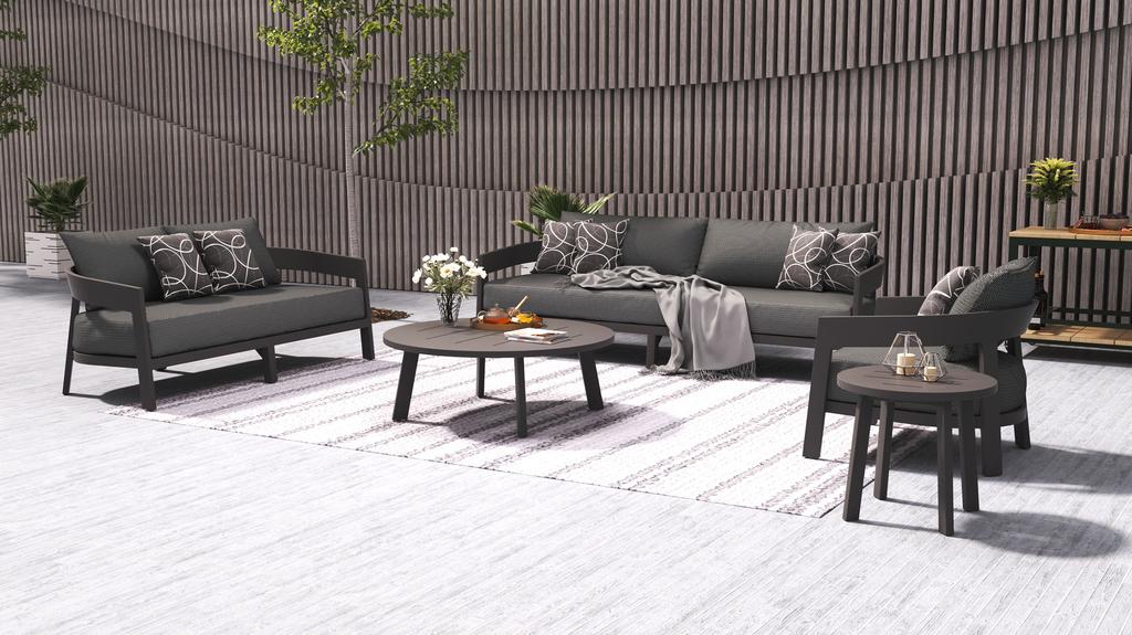 Velio Aluminium Round Side Table - Ambiance Image~~