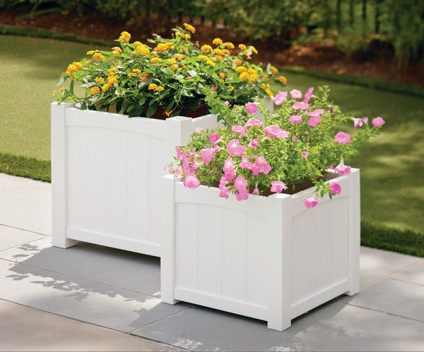 Seaside Wickford 18″ Square Outdoor Patio Garden Planter