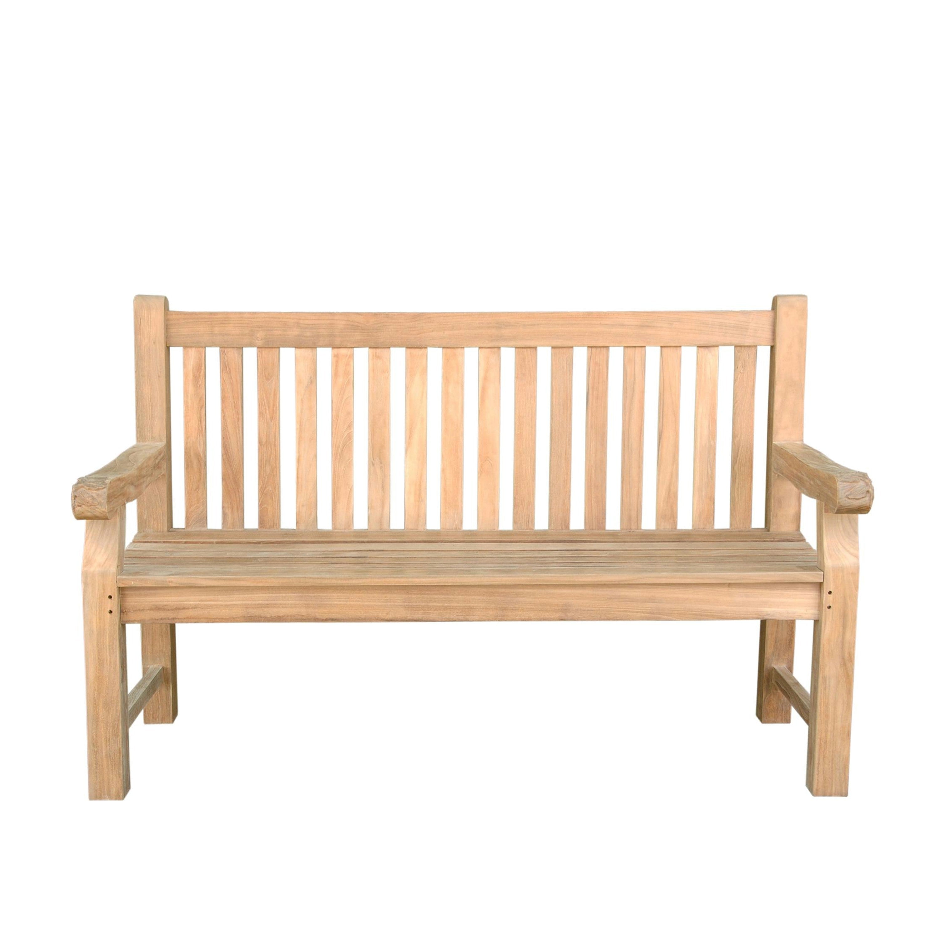 Anderson Teak Devonshire 3-Seater Extra Thick Bench – Hand-Carved Solid Teak Outdoor Bench