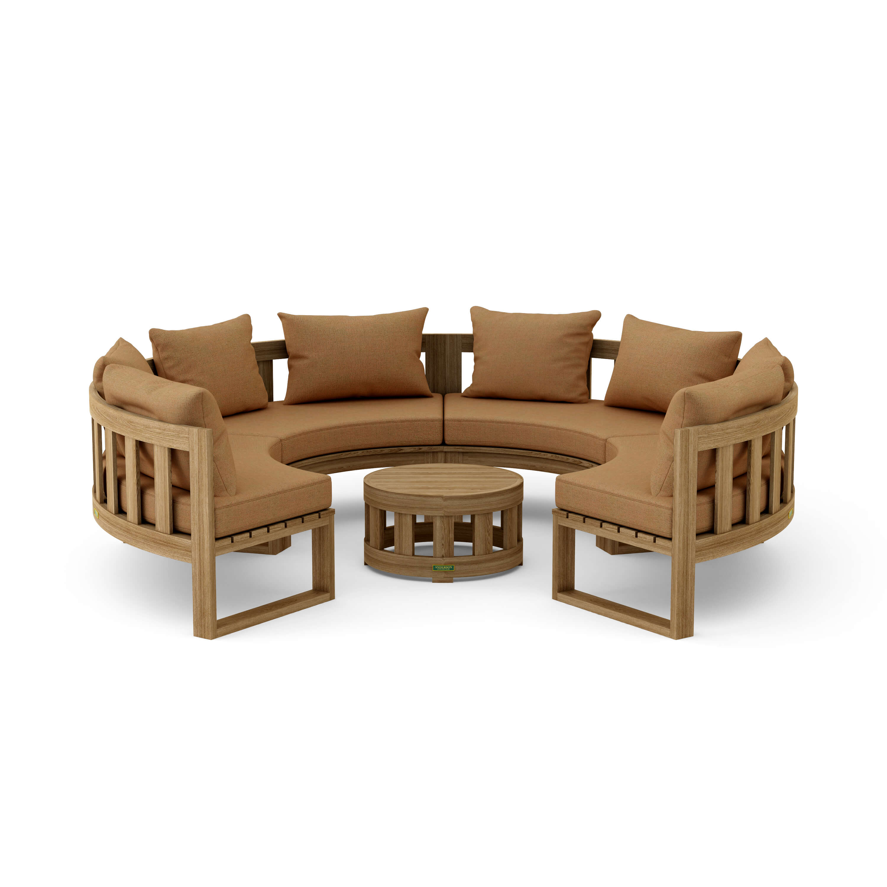Anderson Teak – Circular Modular Deep Seating Set 810 – 8-Person Teak Sofa Set
