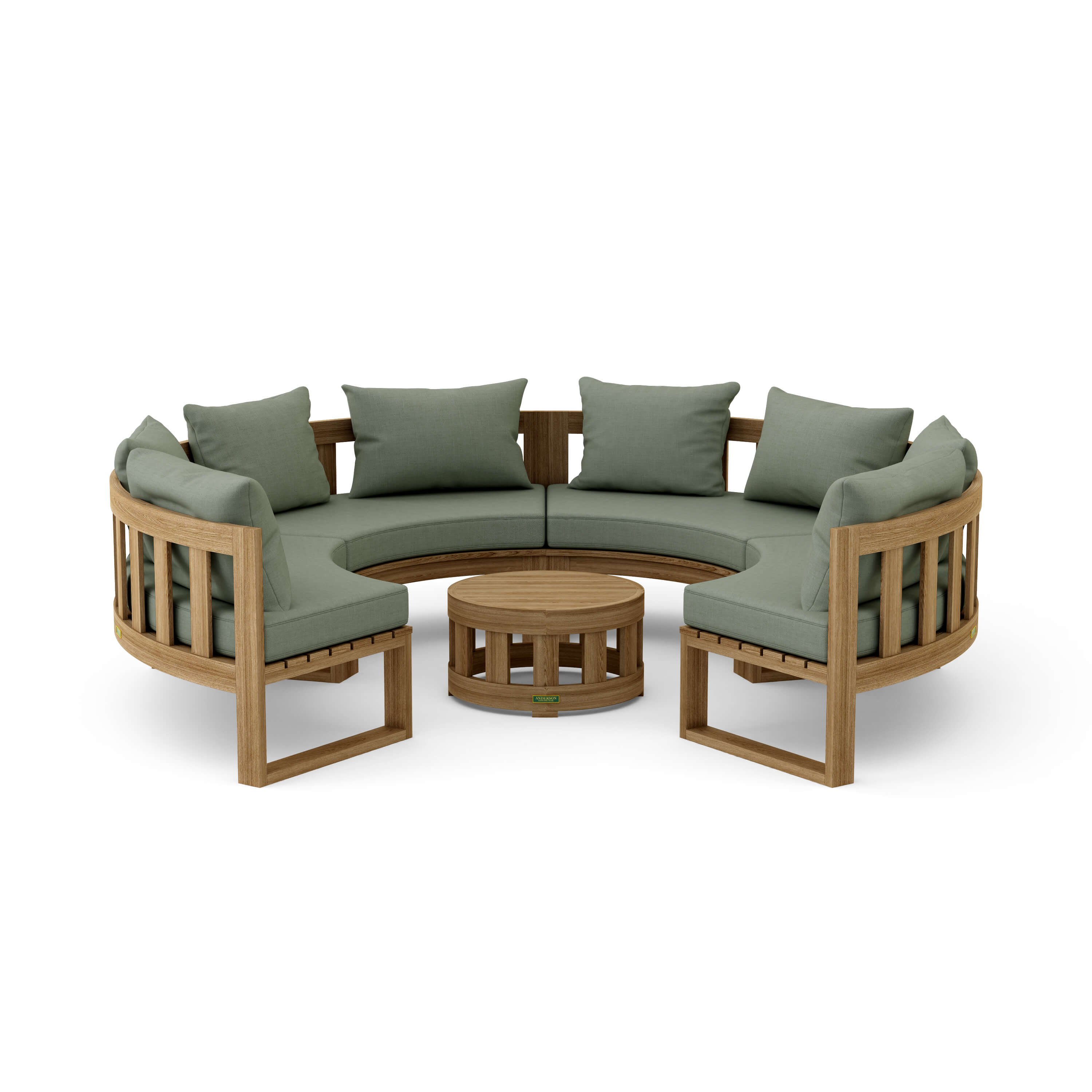 Anderson Teak – Circular Modular Deep Seating Set 810 – 8-Person Teak Sofa Set