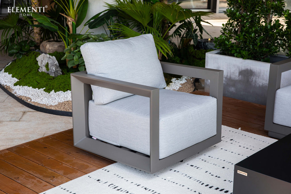 Elementi Newport Outdoor Aluminum Swivel Chair with Sunbrella® Cushions (OS-2505W)