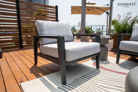 Elementi Capri Outdoor Aluminum 3-Seat Sofa with Sunbrella® Cushions (OS-2503T)