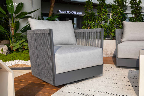 Elementi Capri Outdoor Aluminum 3-Seat Sofa with Sunbrella® Cushions (OS-2503T)