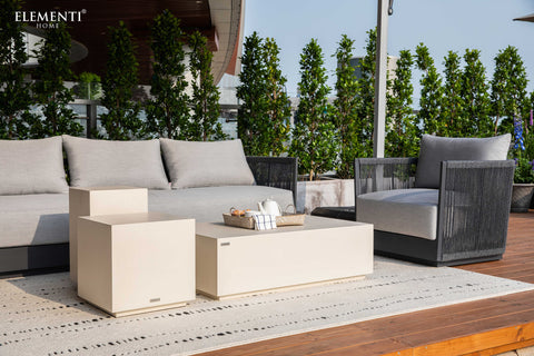 Elementi Capri Outdoor Aluminum 3-Seat Sofa with Sunbrella® Cushions (OS-2503T)