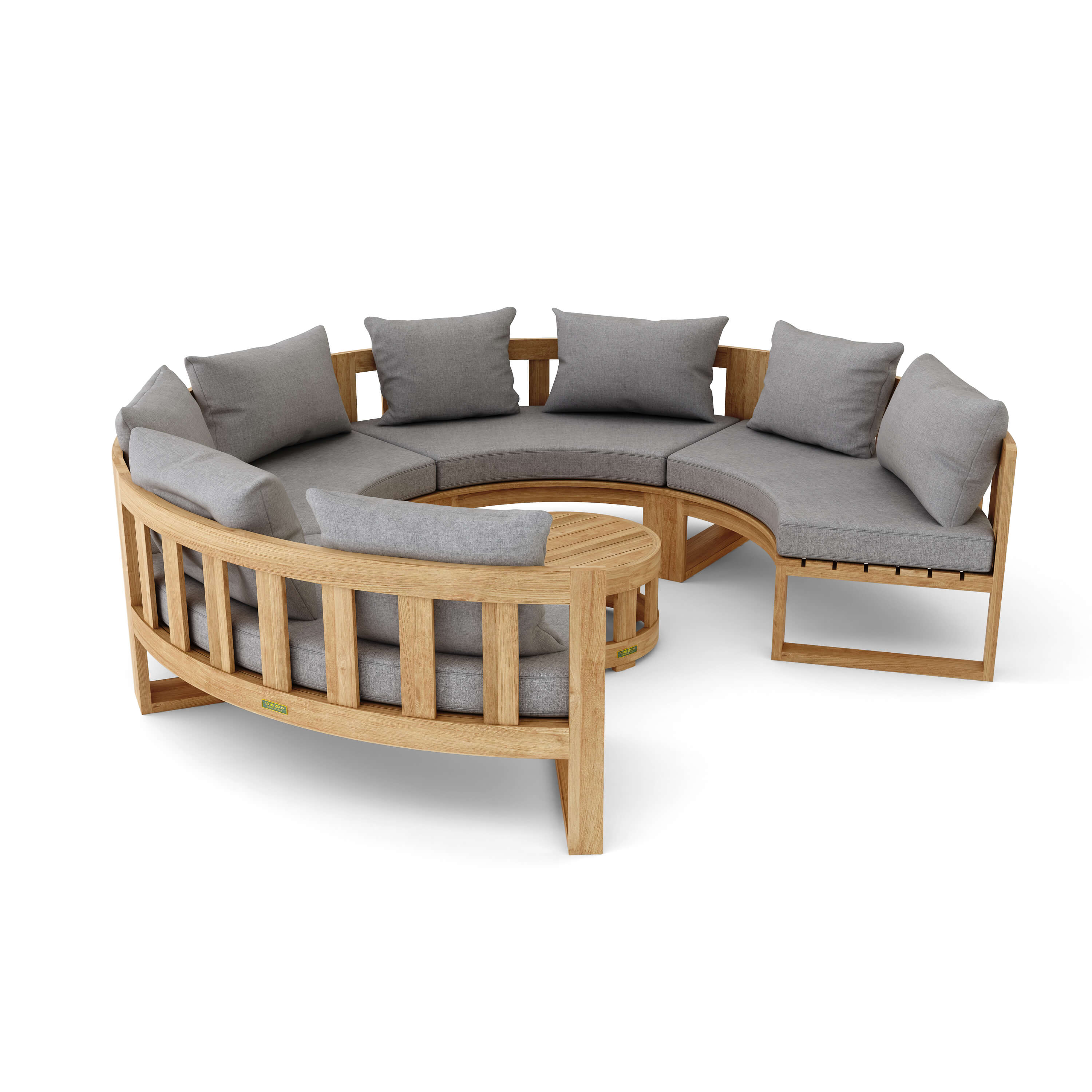 Anderson Teak – Circular Modular Deep Seating Set 810 – 8-Person Teak Sofa Set