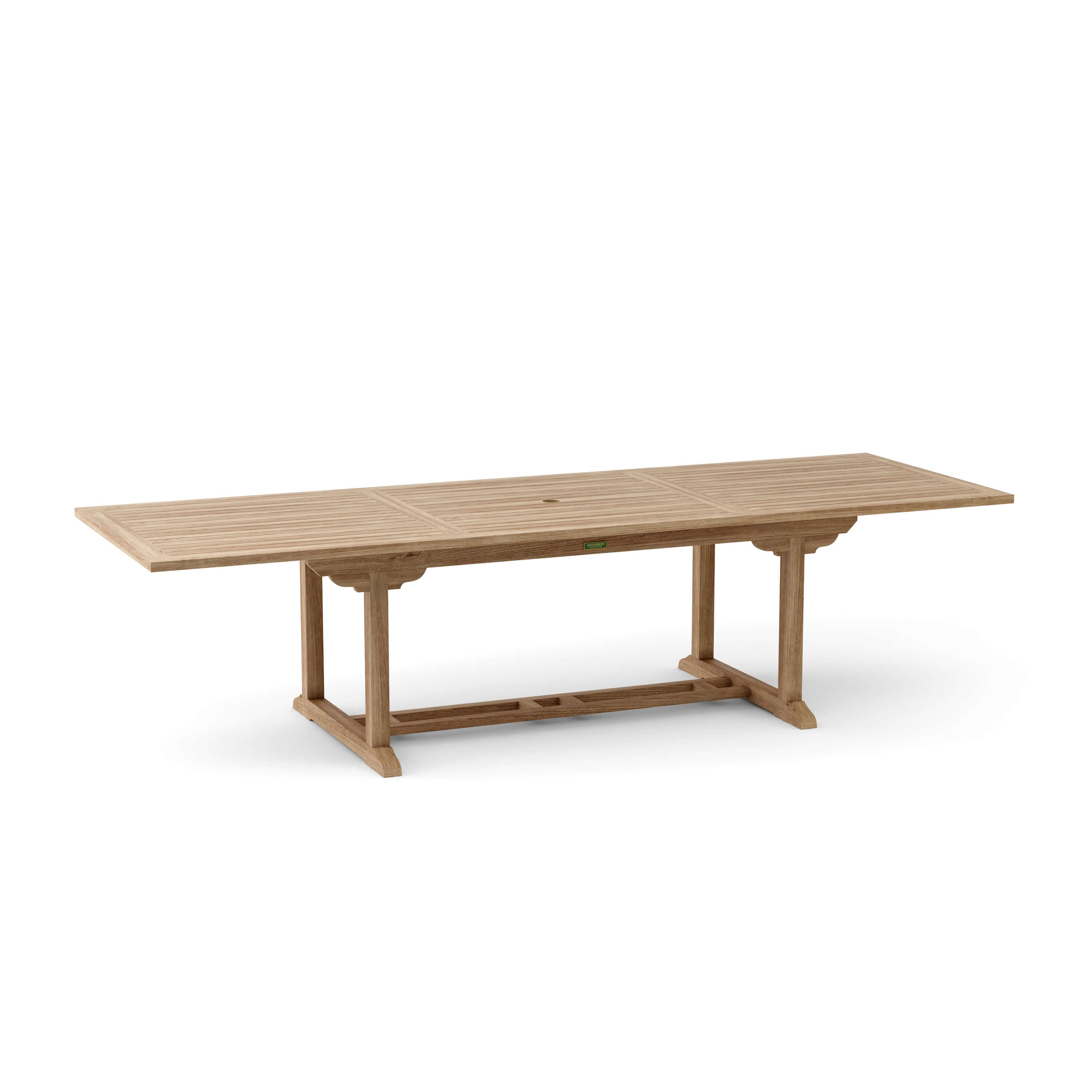 Anderson Teak Bahama 118″ Extension Dining Table – Large Teak Outdoor Patio Table