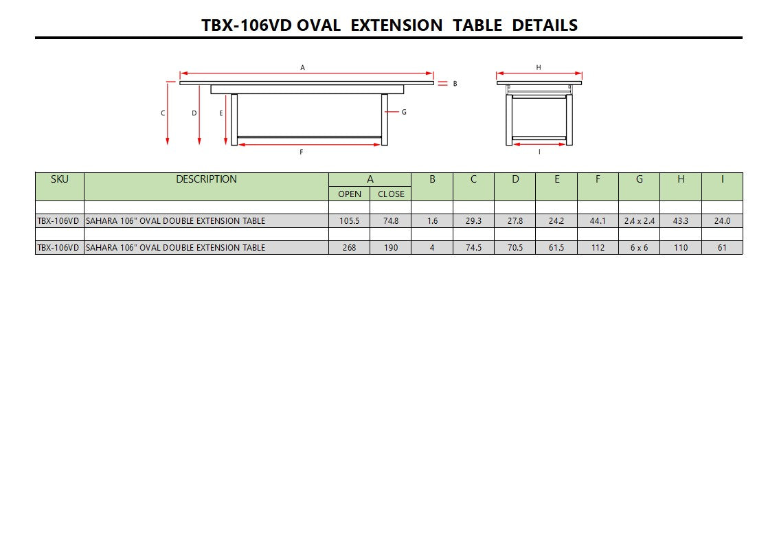 Anderson Teak Sahara 106″ Oval Double Extension Dining Table – Teak Patio Table