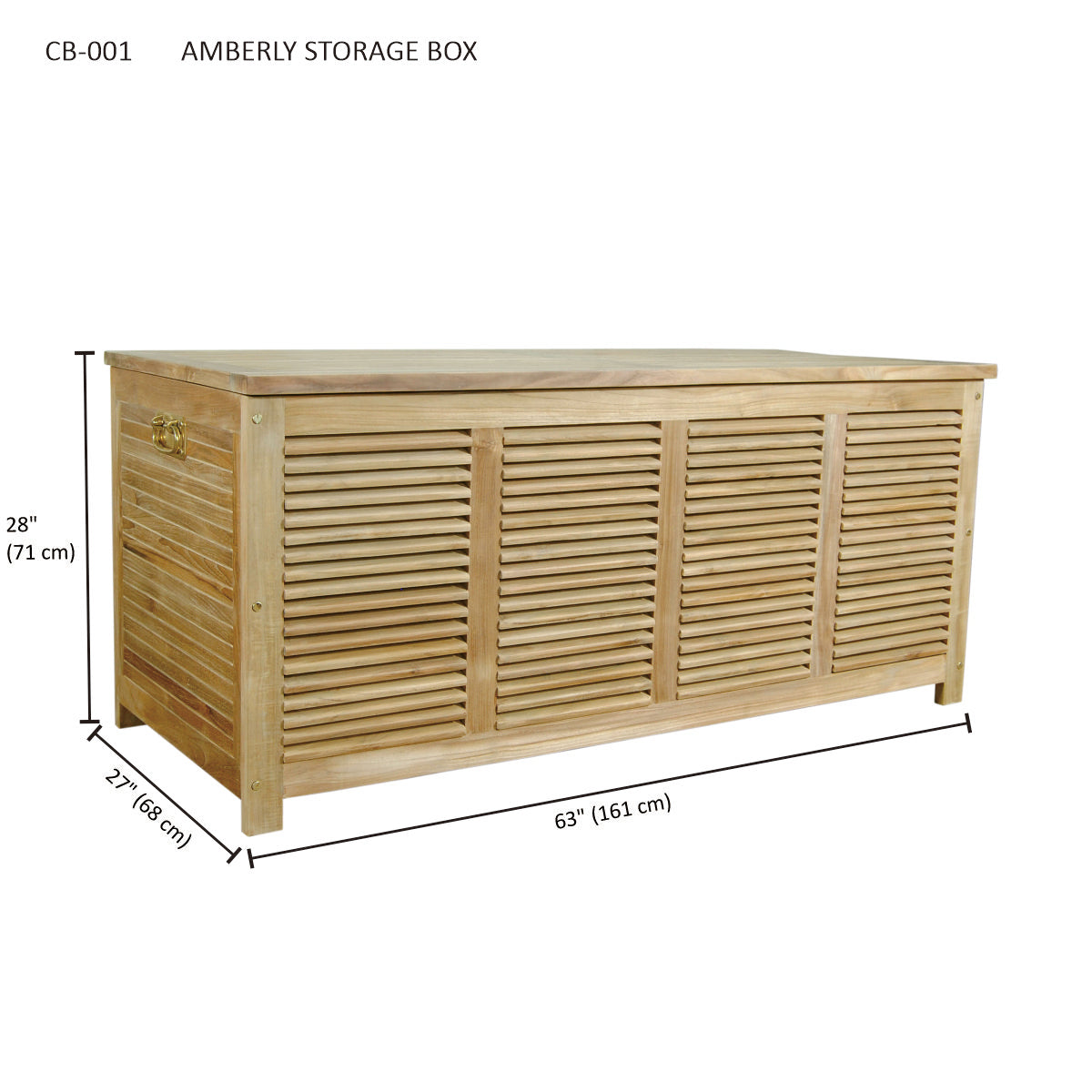 Anderson Teak Amberly Solid Teak Outdoor Storage Box