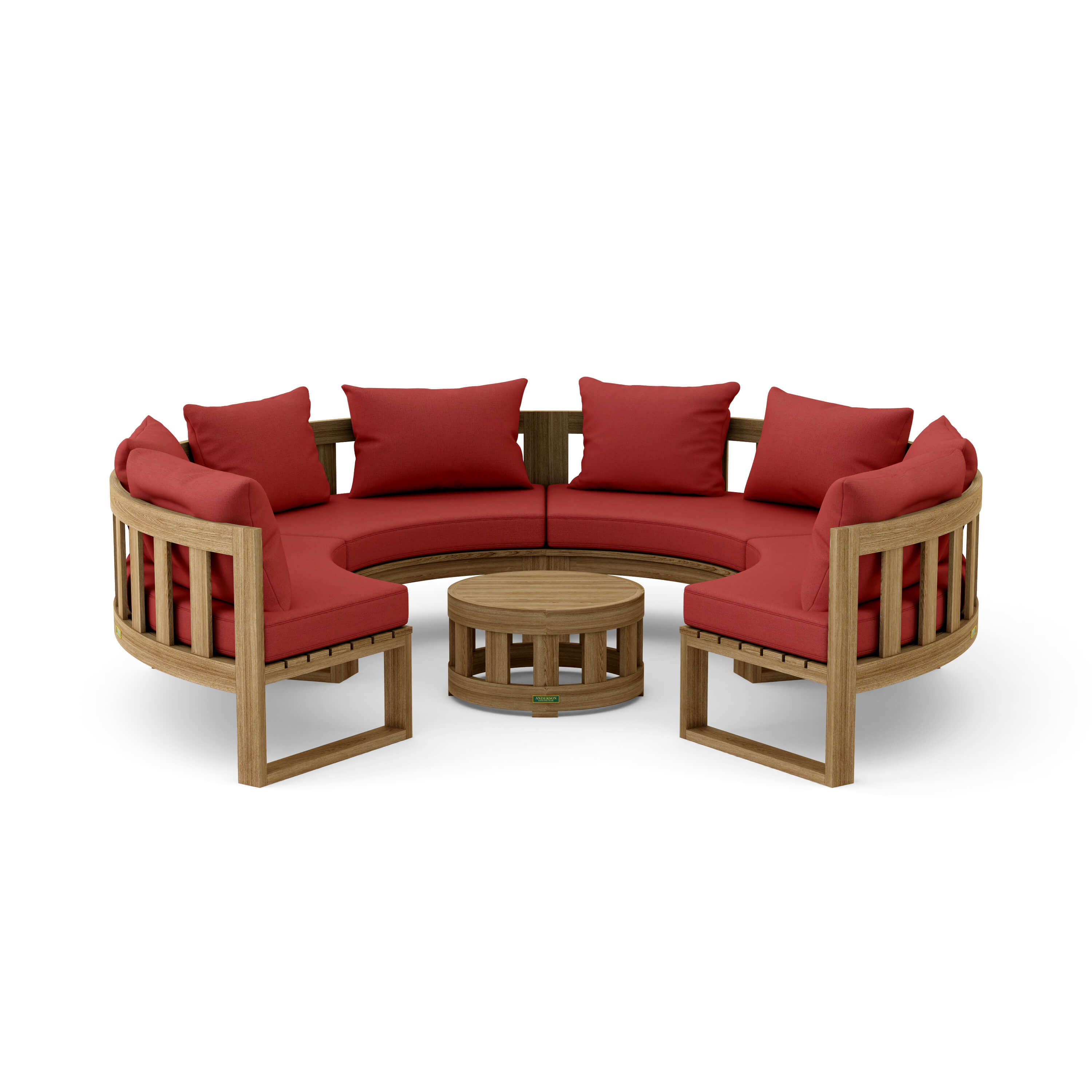 Anderson Teak – Circular Modular Deep Seating Set 810 – 8-Person Teak Sofa Set