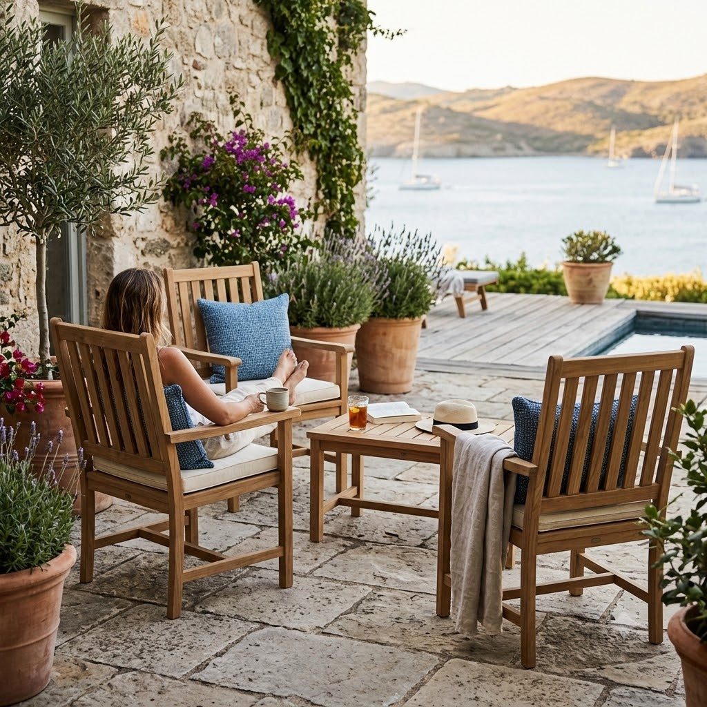 Anderson Teak Wilshire Dining Armchair – Solid Teak Outdoor Dining Seating