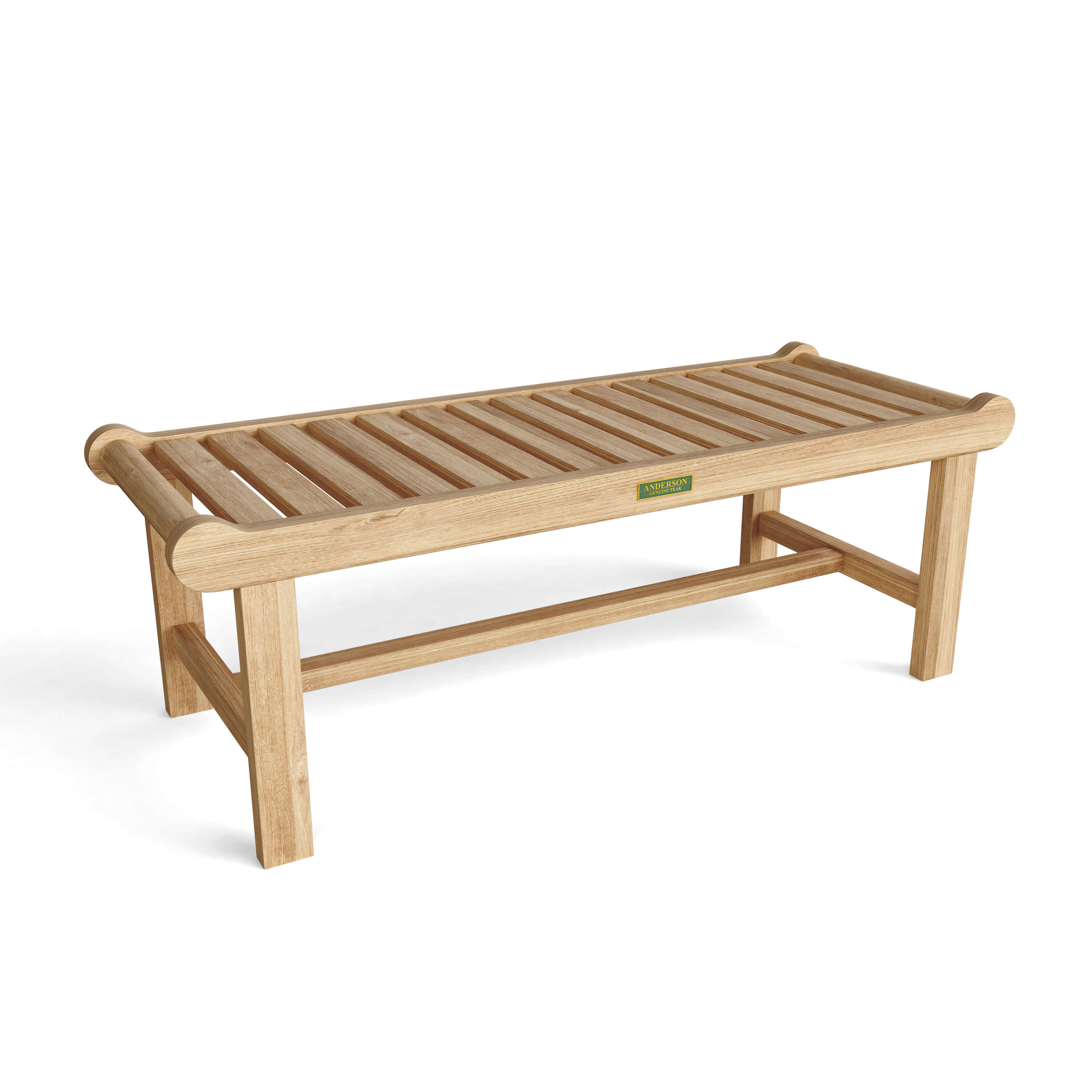 Anderson Teak – Cambridge 48″ Backless Bench – Curved Teak Patio Seating