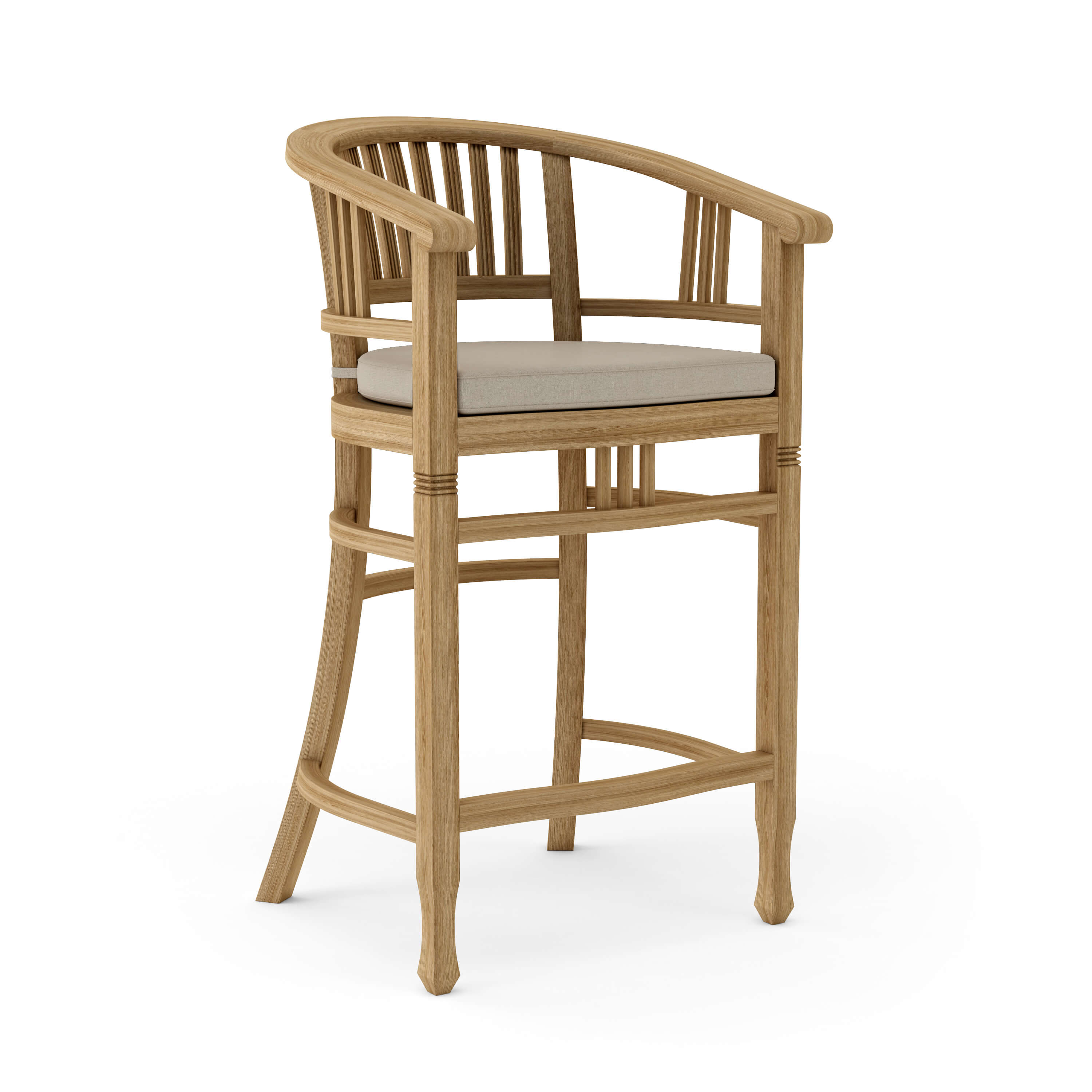 Anderson Teak Captain Bar Chair – Solid Teak Outdoor Bar Seating