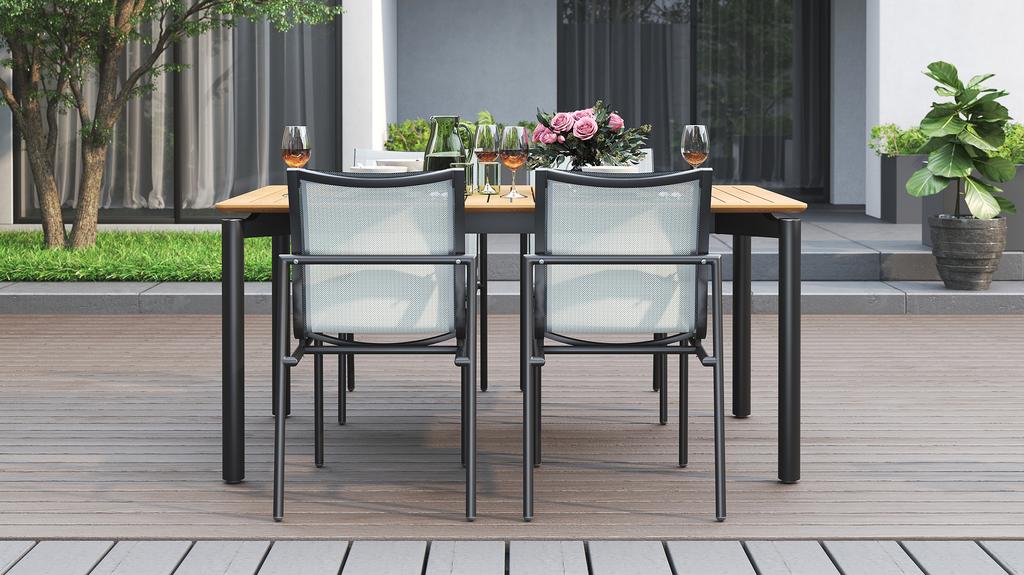 Ara Dining Table 160 Aluminium - Ambiance Image~~