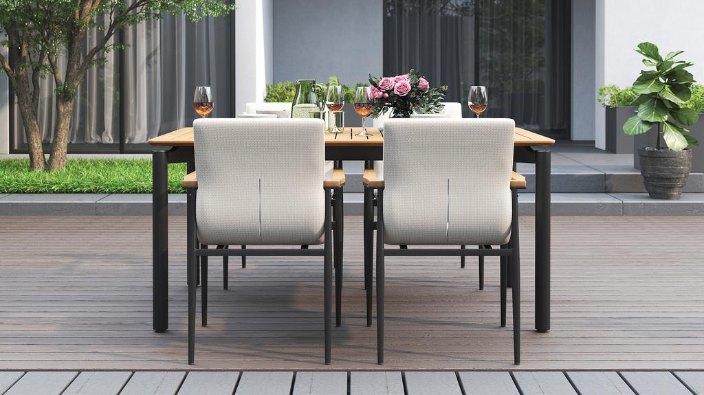 Ara Dining Table 160 Aluminium - Ambiance Image~~