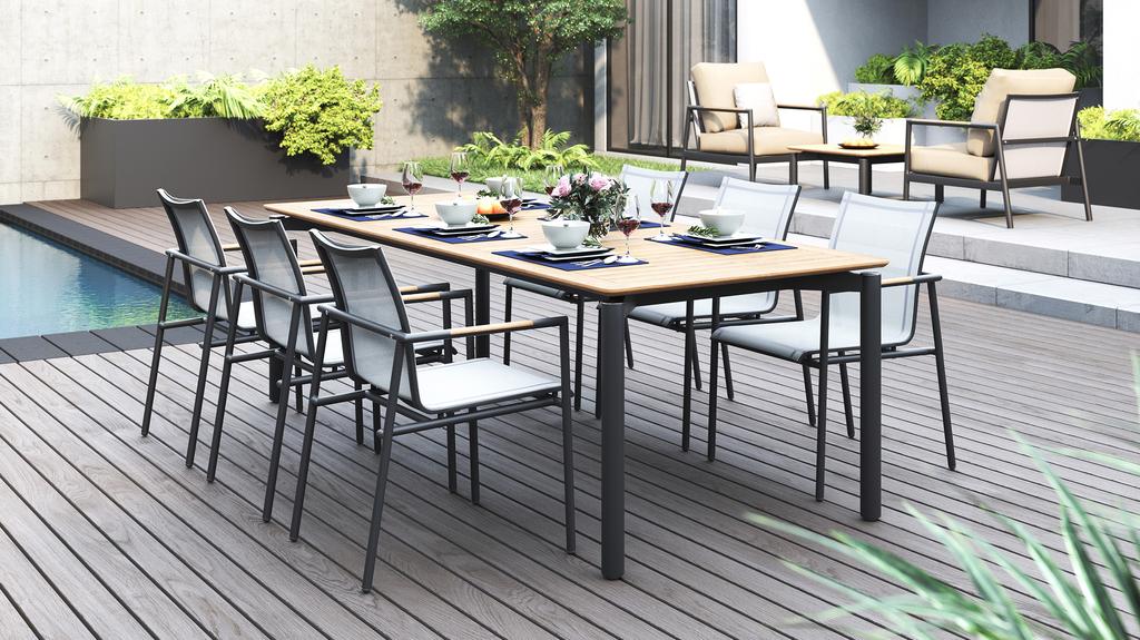 Ara Dining Table 240 Aluminium - Ambiance Image~~