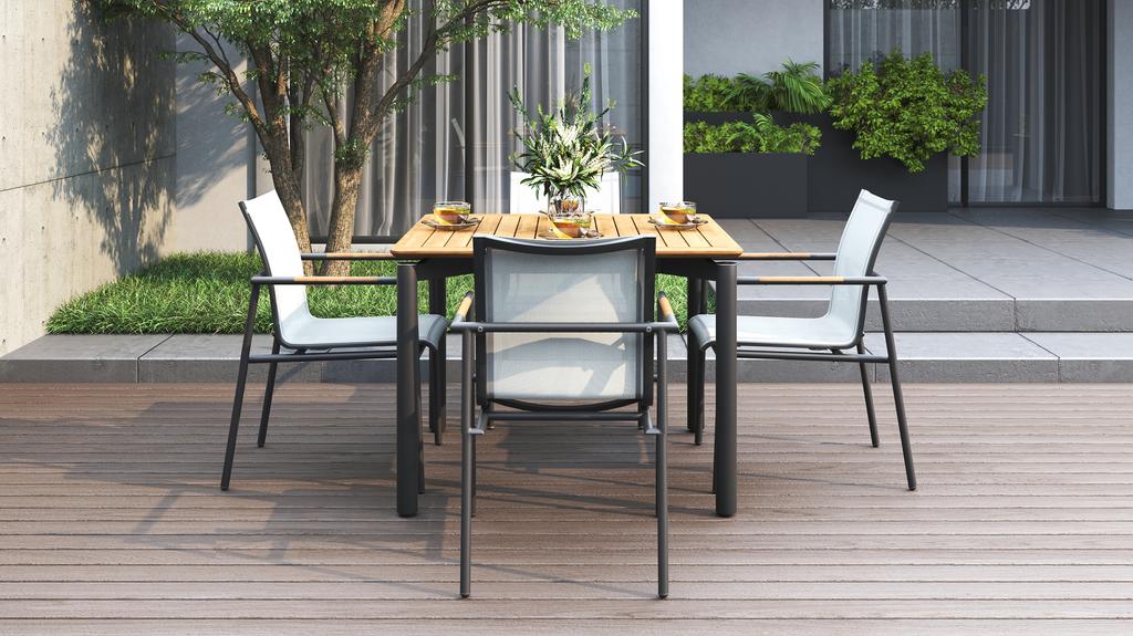 Ara Dining Table 100 Aluminium - Ambiance Image~~