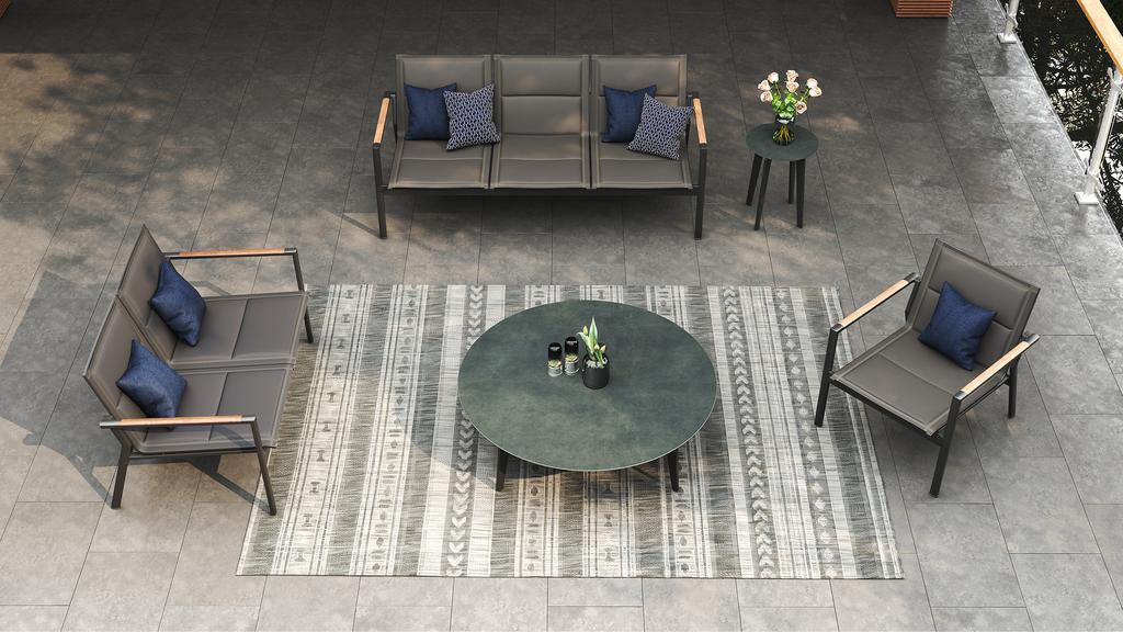 Dorus SS Side Table -Ceramic Top - Ambiance Image~~
