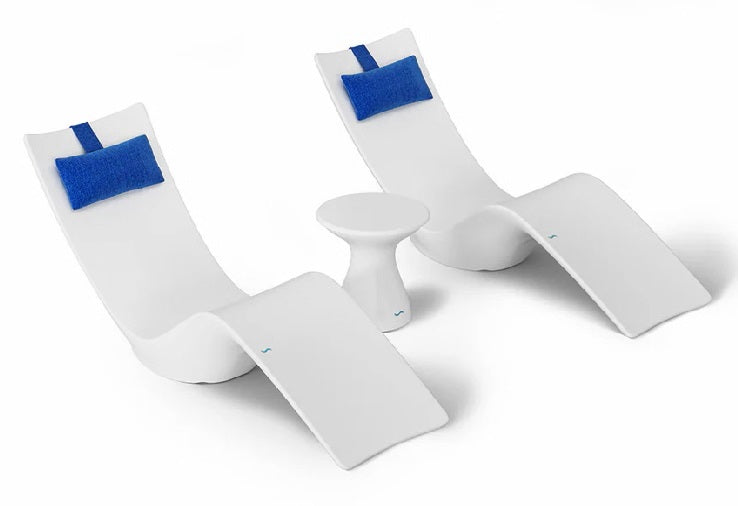 Ledge Autograph 70″ Rectangular Resin In-Pool Chaise & Side Table Set ( 5-Piece )